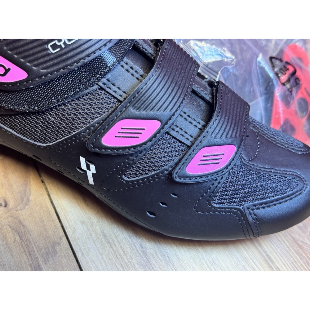 B'Twin 500 Road Cycling Shoe Black/Pink US 9
